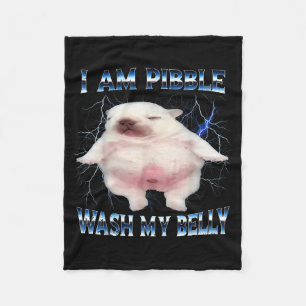 お腹を洗ってくれ Funny Dog お腹を掃除して Meme M フリースブランケット