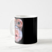 お腹を膨らます面白いサル お腹を膨らます猿 コーヒーマグカップ (正面左)