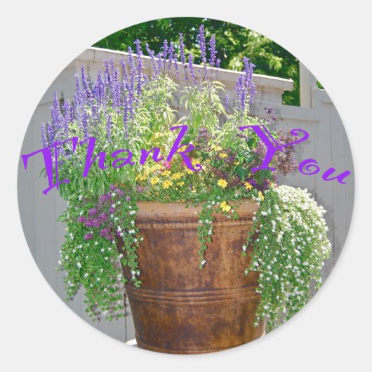 お花ありがとう ラウンドシール (正面)