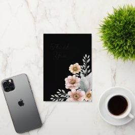 お花ありがとう 箔グリーティングカード