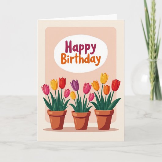 お花が可愛い誕生日カード カード (正面)