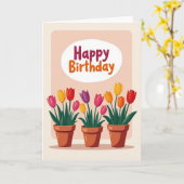 お花が可愛い誕生日カード カード (黄色い花)