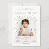 お花が咲くようなファーストバースデー招待状 招待状 (正面)