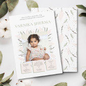 お花が咲くようなファーストバースデー招待状 招待状