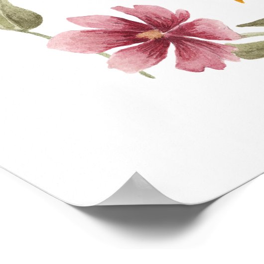 お花でいっぱいのベイビーシャワーのご案内 ポスター (角)