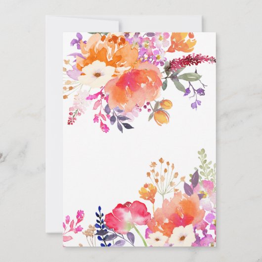 お花でいっぱいのベイビー シャワーパーティー お祝いの花 招待状 (裏面)