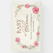 お花でいっぱいの花の女の子ベイビーシャワー 横断幕 (縦)
