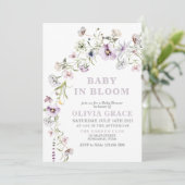 お花でいっぱいの赤ちゃん ブルーム ワイルドフラワーガーデン ベビーシャワー 招待状 (スタンド正面)