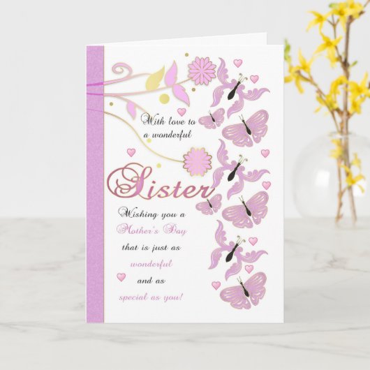 お花とバターフラワーとシスター・マザーのデイカード カード (黄色い花)