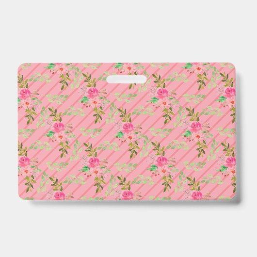 お花と葉のオリジナルバッジ バッジ (正面)