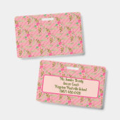 お花と葉のオリジナルバッジ バッジ (正面＆裏面)