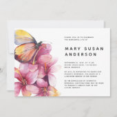 お花と蝶のお別れ会 生前の思い出を祝おう 招待状 (正面)