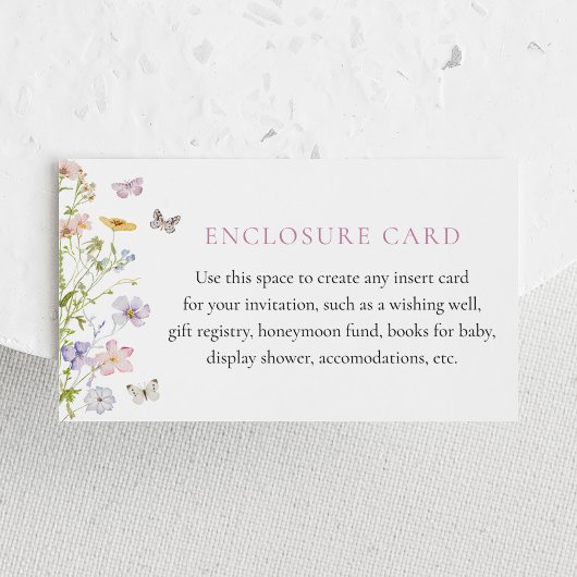 お花と蝶のオーダーメイド封入カード エンクロージャーカード