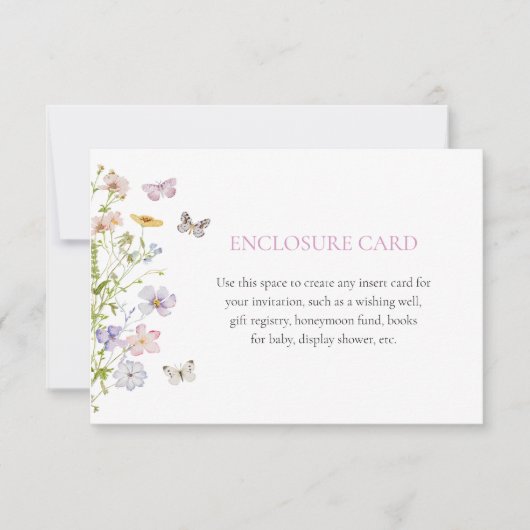 お花と蝶のオーダーメイド封入カード 招待状 (正面)
