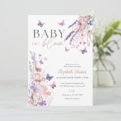 お花と蝶のベイビーシャワー「Baby In Bloom」 招待状 (スタンド正面)