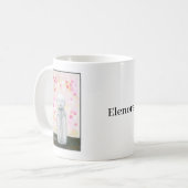 お花に囲まれて祈る地蔵尊 名前入れ仏教ギフト コーヒーマグカップ (正面左)