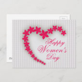 お花のおめでとうハート ポストカード (正面/裏面)