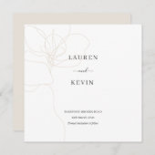 お花のイラストがシンプルでクラシックな結婚式の「Save the date」カード 招待状 (正面/裏面)