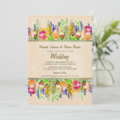 お花のウェディング招待状（出欠連絡付き） 招待状 (スタンド正面)