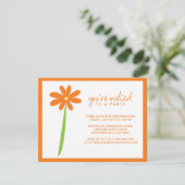お花のウェルカムパーティー招待状(オレンジ) 招待状 (スタンド正面)