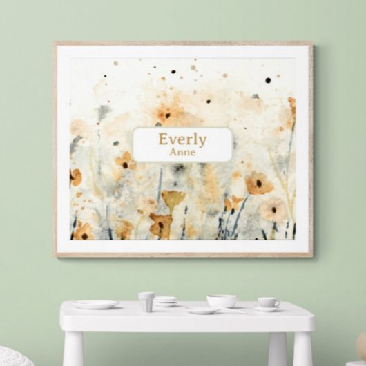 お花のカスタム名前保育園装飾花 ポスター