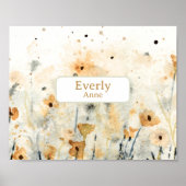 お花のカスタム名前保育園装飾花 ポスター (正面)