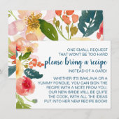 お花のガーデン ブライダルシャワーにレシピを エンクロージャーカード (正面/裏面)