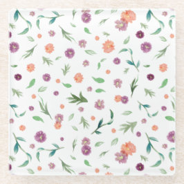 お花のデザインがキュートなお母さんへの誕生日ギフト ガラスコースター