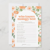 お花のハロウィン ベイビーシャワー ママのことを一番知ってるのは誰？ 招待状 (正面)
