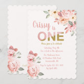 お花のバースデーパーティー 招待状 (正面/裏面)