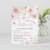 お花のファーストバースデー 招待状 (スタンド正面)