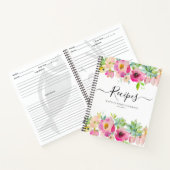 お花のブッシュピンク多肉植物キッチンレシピ帳 ノートブック (内部)