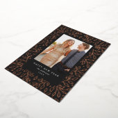 お花のホイル ハッピー・ニュー・イヤー ホリデー フォト カード (回転した状態)