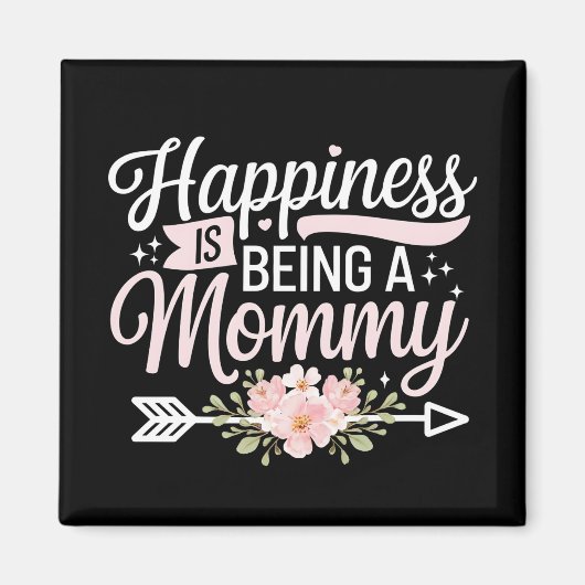 お花のママは幸せ Mother's Day マグネット (正面)