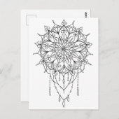 お花のマンダラぬりえカード ポストカード (正面/裏面)