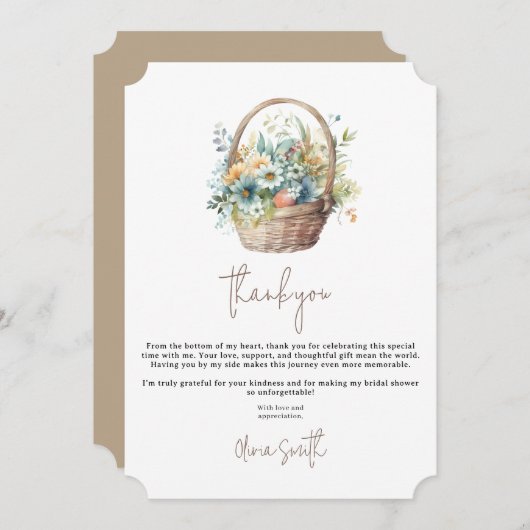 お花のマーケット ブライダルシャワー, フラワーブライダルシャワー サンキューカード (正面/裏面)