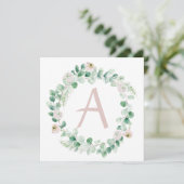 お花のリース 春の牡丹 イニシャル オーダーメイド 案内状 (スタンド正面)