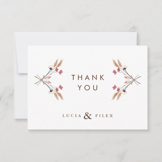 お花のワイルドフラワー感謝カードのサンプル サンキューカード (正面)