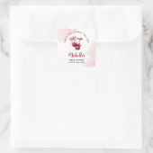 お花の上のチェリーの弓のカクテル　夏のウェディングシャワー スクエアシール (バッグ)