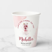 お花の上のチェリー ボウ カクテル サマー ブライダル シャワー 紙コップ (裏面)