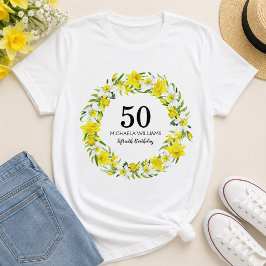 お花の名入れ50歳の誕生日 Tシャツ
