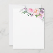 お花の喜び、計画変更の結婚式 案内状 (裏面)