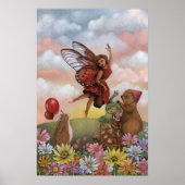 お花の妖精と森の生き物のガーデンパーティ ポスター (正面)