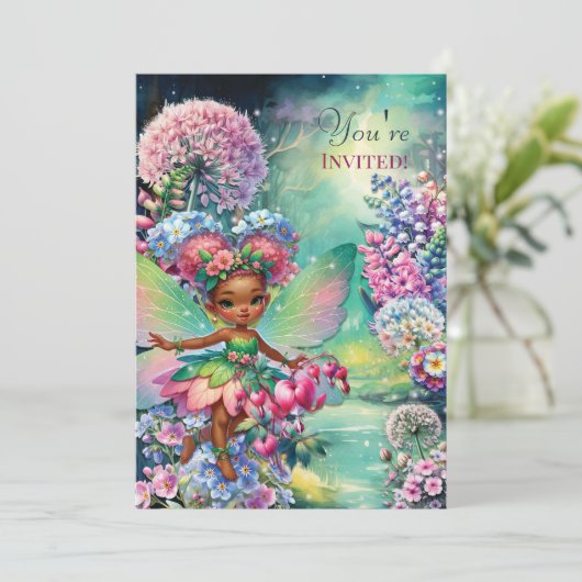 お花の妖精の国パーティー招待状 招待状 (スタンド正面)