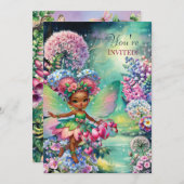 お花の妖精の国パーティー招待状 招待状 (正面/裏面)