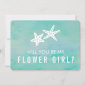 お花の少女のカード | ヒトデ アクア 招待状 (正面)