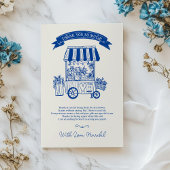 お花の市場から飛び出してきたような、ウェディングシャワーのためのラフな花のスケッチ サンキューカード