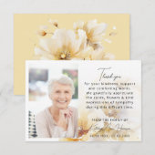 お花の感謝と哀悼の写真カード (正面/裏面)