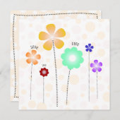 お花の結婚式招待テンプレート 招待状 (正面/裏面)