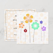 お花の結婚式招待前カード テンプレート (正面/裏面)
